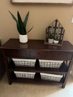 Dark Wood Console Table