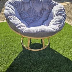 Panasonic Chair And Grey Plush Cushion