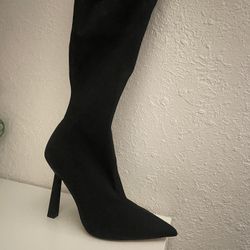 High Knee Black Aldo Heel Boots 