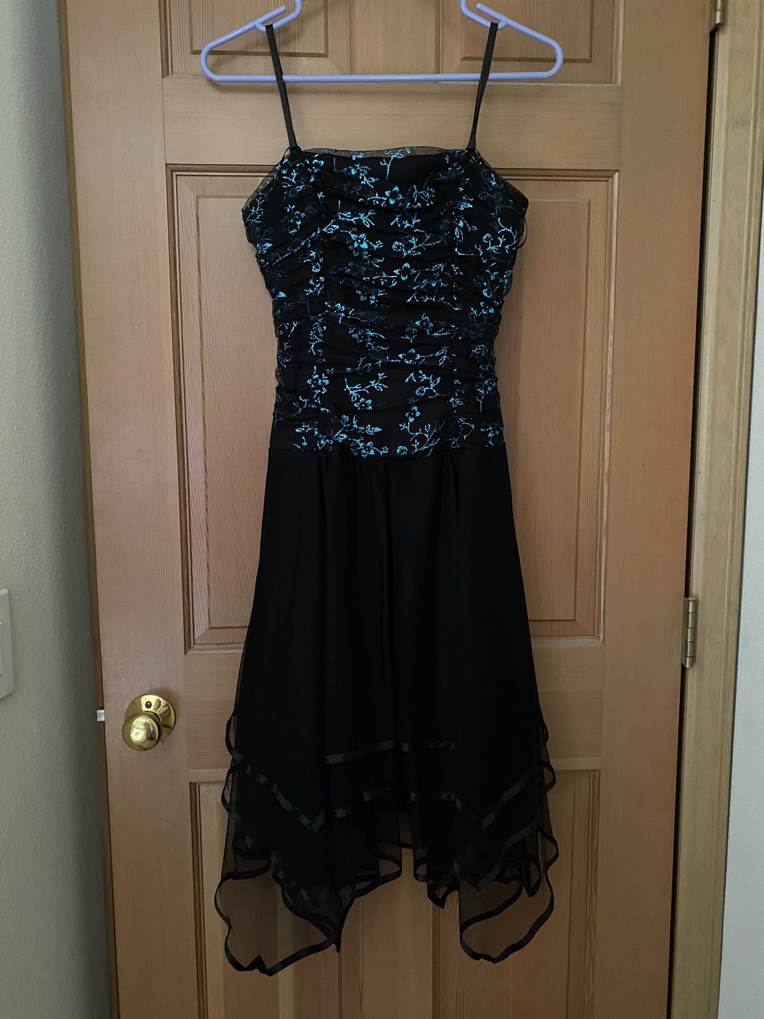 Vintage Black And Blue Dress