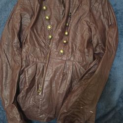 brown vintage leather jacket