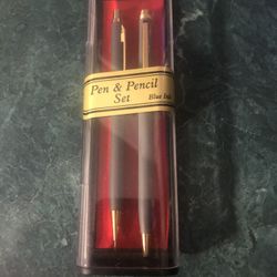 Pen And Pencil Set With Blue Ink