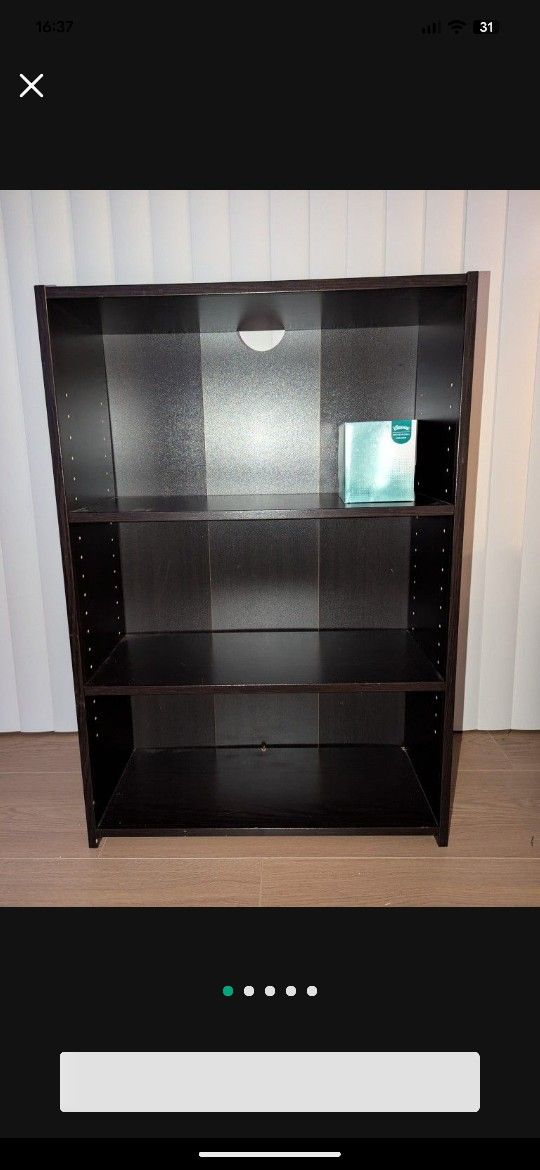 bookcase shelves black wood Furniture
