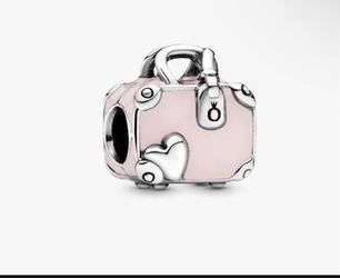 Original Pandora Charm With Box - pink suitcase - Retails for $55 at the store