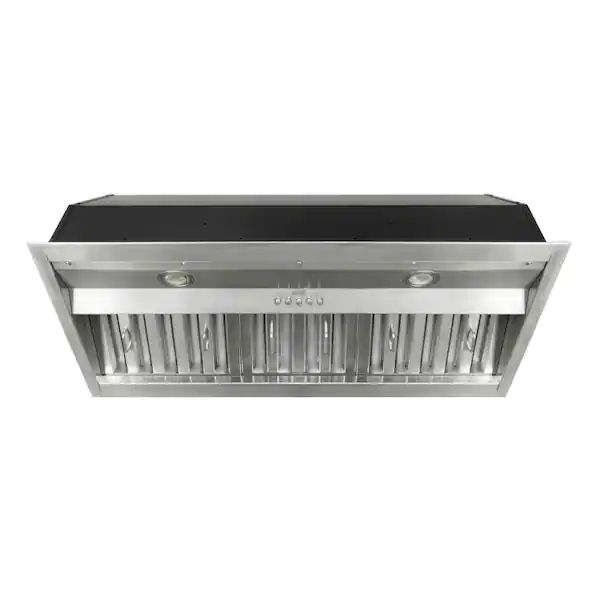 36 in. 630 CFM Insert Range Hood with LED Lights and Baffle Filters in Stainless Steel