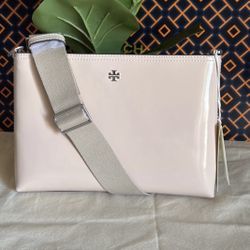 NWT Tory Burch blake patent swingpack  Crossbody Bag soft pink color