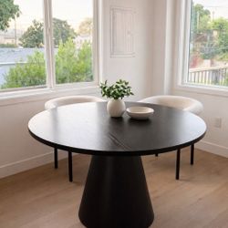 Black Wood Table - Round