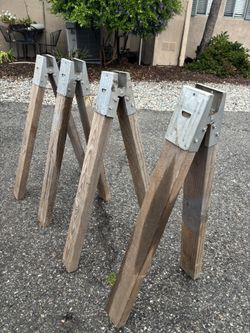 Vintage Sears SawHorse Brackets 1 Pair With 2x4 Wood - Portable