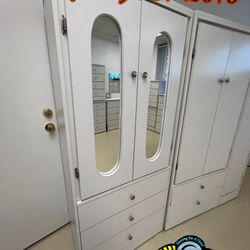 White Closet Wardrobe Dresser Ropero Nuevo Con Espejo 