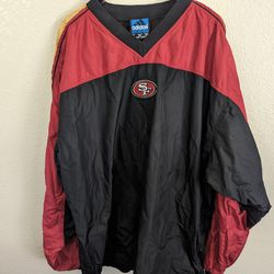 Vintage 49ers Adidas Pullover Jacket Windbreaker 2xl 