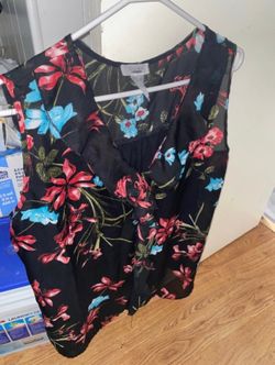 Blouse sleeveless, tulla bella, black, size 2x,