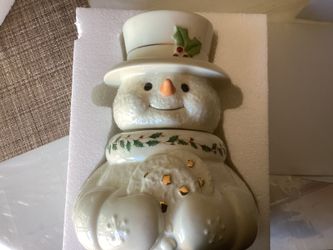 Lenox holiday snowman cookie jar