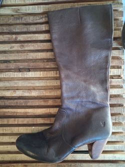 Frye Vintage Boots Tall Brown Cone Heel Round Toe Sz 8