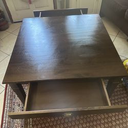 Expresso Dark Brown Center/coffee Table, With 2 Drawers.
