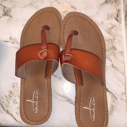 Tan Blue Fin Sandals