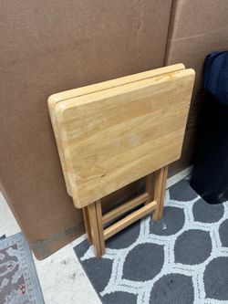 2 Wooden Folding Tray Tables