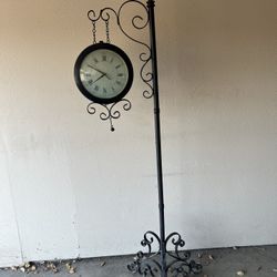 Vintage Wrought Iron Standing Clock