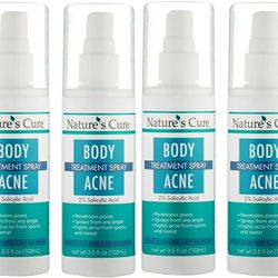 4×Nature's Cure Body Acne Treatment Spray 3.5fl 