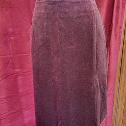 Gap Wine /Burgundy Crushed Velvet Midi Skirt [Size 14] Fully Lined
