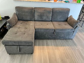 Modern  Gray Sectional Sleeper Sofa w/Storage- Great condition