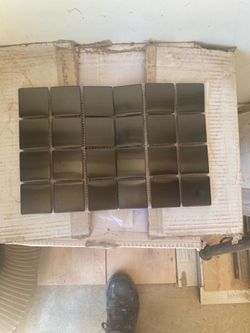 50 ft.² of black metal stainless steel backsplash tile