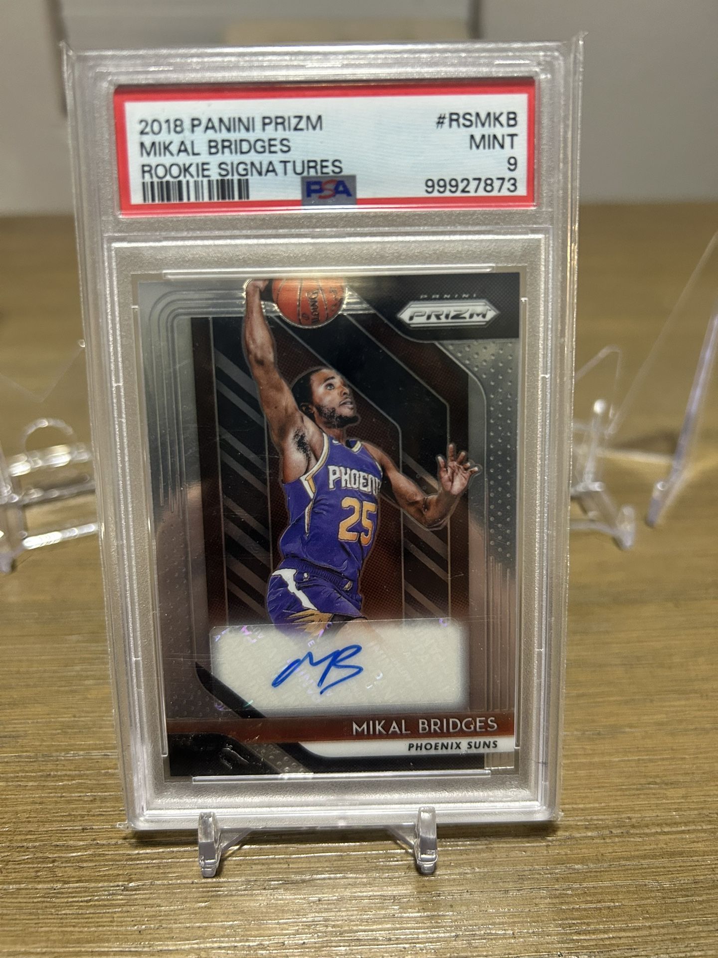 Mikal Bridges Prizm Rookie Signatures PSA 9