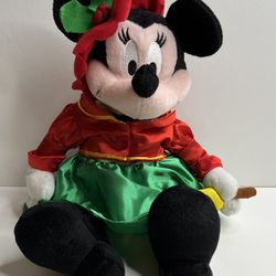 2002 Disney Store Exclusive Holiday Musical Dancer Minnie Mouse Christmas Plush