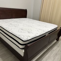 King Bed Frame + Mattress + Box Spring