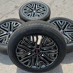 New 22” GMC Denali Black Rims and Tires 22 Chevy Wheels Silverado Sierra Tahoe Yukon Cadillac Escalade Rines Negros Con Llantas Nuevas OEM stock facto