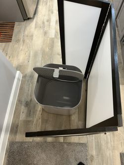 Top Entry Litter Box gray with PetFusion ModestCat Litter Box