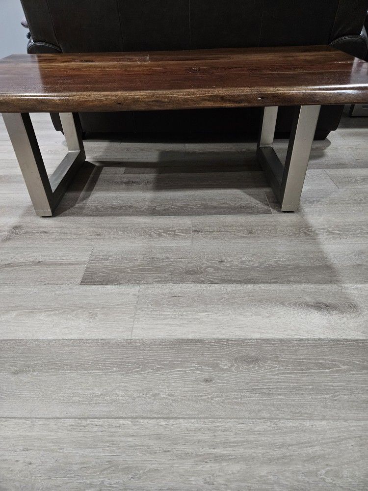Live edge industrial modern coffee and side table set