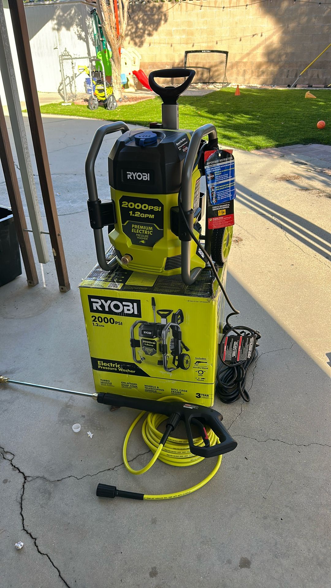 RYOBI 2000 PSI 1.2 GPM Cold Water Corded Electric Pressure Washer