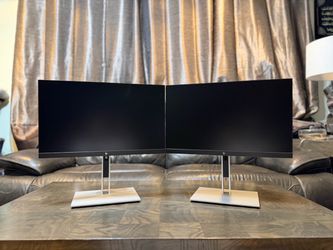Two ( dual ) Thinbezel IPS LED HP E22 G4 22” inches Full HD 1080p HDMI DP VGA computer monitors