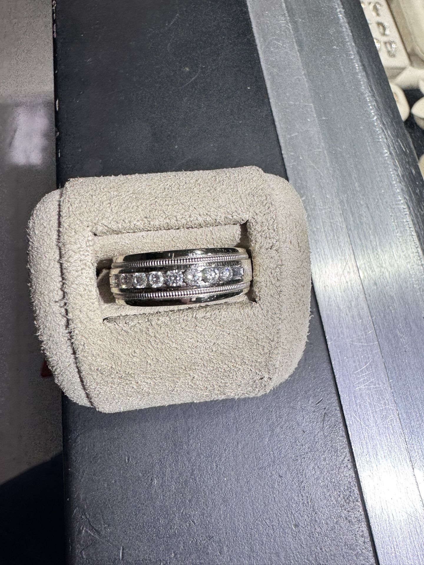 14k Diamond Wedding Band Size 10