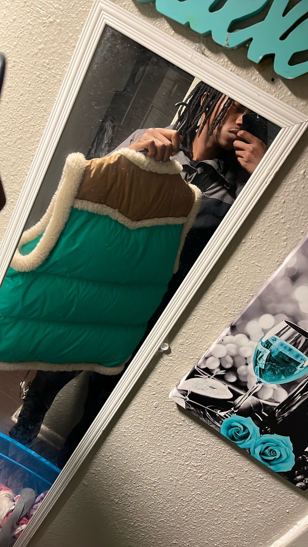 coach x schott puffer nylon vest