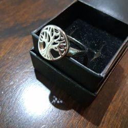 925 Sterling Silver Tree of Life Ring 