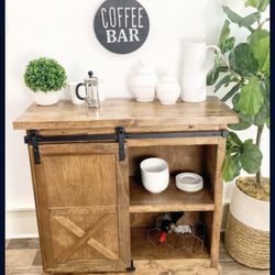 Custom built Wine Rack Cabinet Sideboard Buffet Coffee Hutch Hand Built Hutch Farmhouse farm house Carpenter Floating shelf faux Beam 