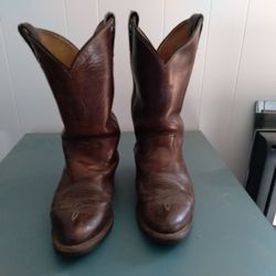 Brown Leather Boots Size 9  1/2
