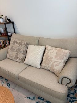 Beige Loveseat - Small Sofa
