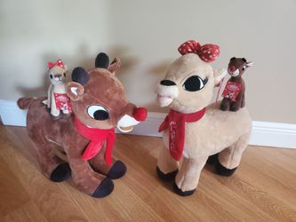 FLASH SALE! Brand new with tag Rudolph the Red Nose Reindeer and Clarice stuffed figures large