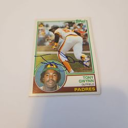 1983 Topps #482 Tony Gwynn Rockie Card Autographed In Chandler 