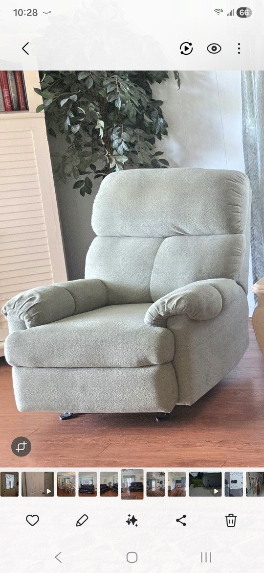 Very Pale Green Recliner Chair