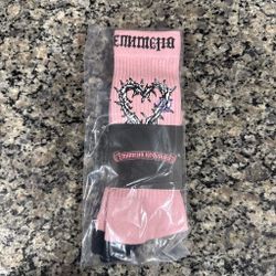 Pink gothic socks