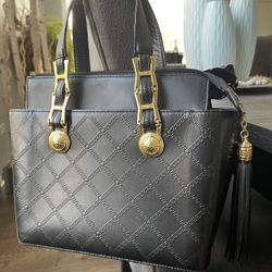 Gianni Versace Vintage Sunburst Greca Satchel Handbag With COA