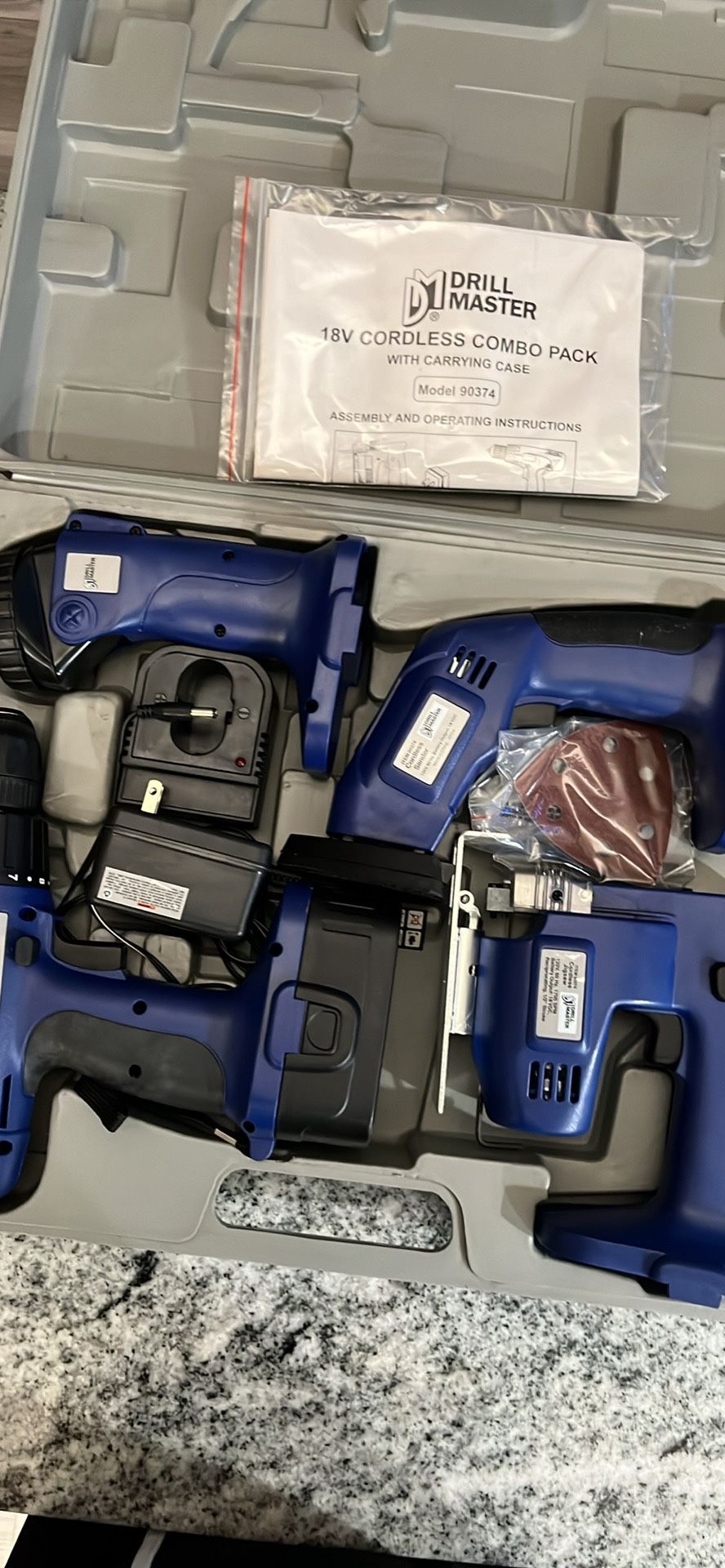 Drill Master Cordless Combo Pack W/case