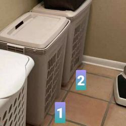 2 Used Laundry Baskets, Used, Good Condition