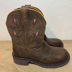 Justin Gemma 8” Western Cowgirl Boots - Size 9.5 (New With Tag)