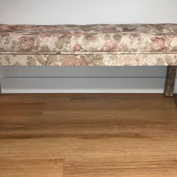 Custom Floral Upholstered Bench