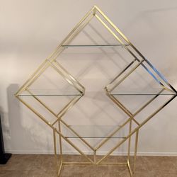 Gray Metal Glass Shelf 
