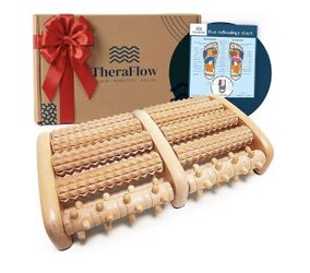 TheraFlow Foot Roller for Plantar Fasciitis Relief and Neuropathy Pain Relief for Feet - Wooden Foot Massager Roller Acupressure Tool with Reflexology